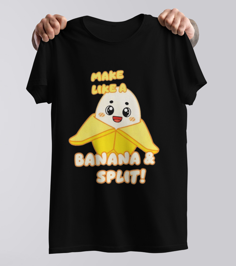 LankyBox Banany Make Like A Banana And Split Cute Cartoon T-Shirt