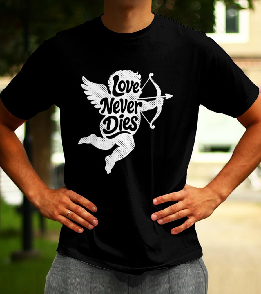 Love Never Dies Cupid Angel Archer T-Shirt