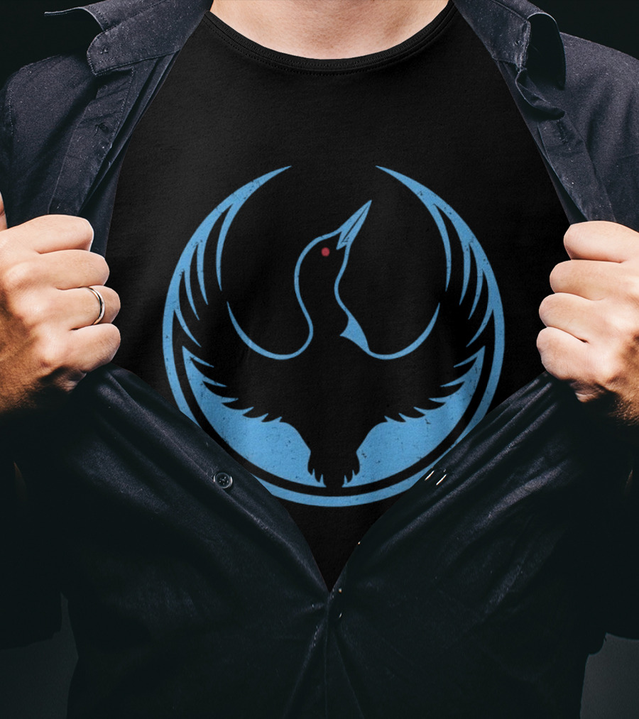 Minnesota Rebel Alliance Loon Symbol Blue Circular T-Shirt