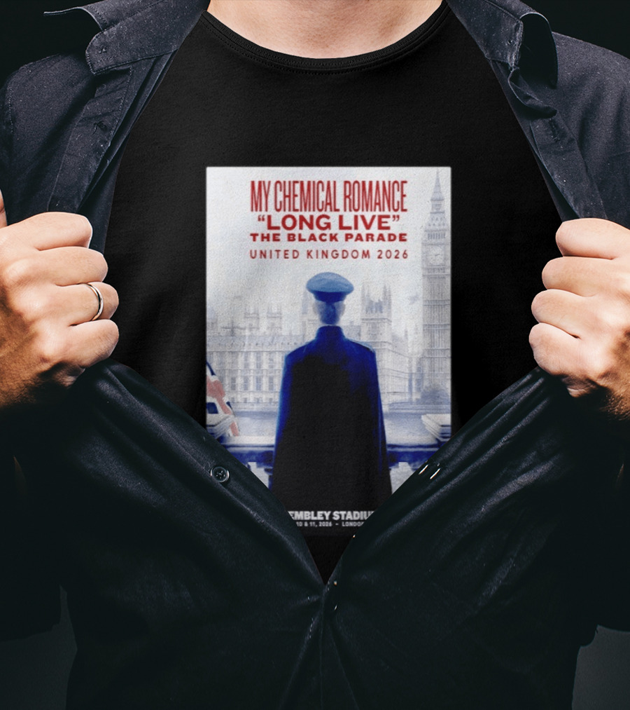 My Chemical Romance Long Live The Black Parade United Kingdom 2026 Wembley Stadium July 10 To 11 London UK T-Shirt