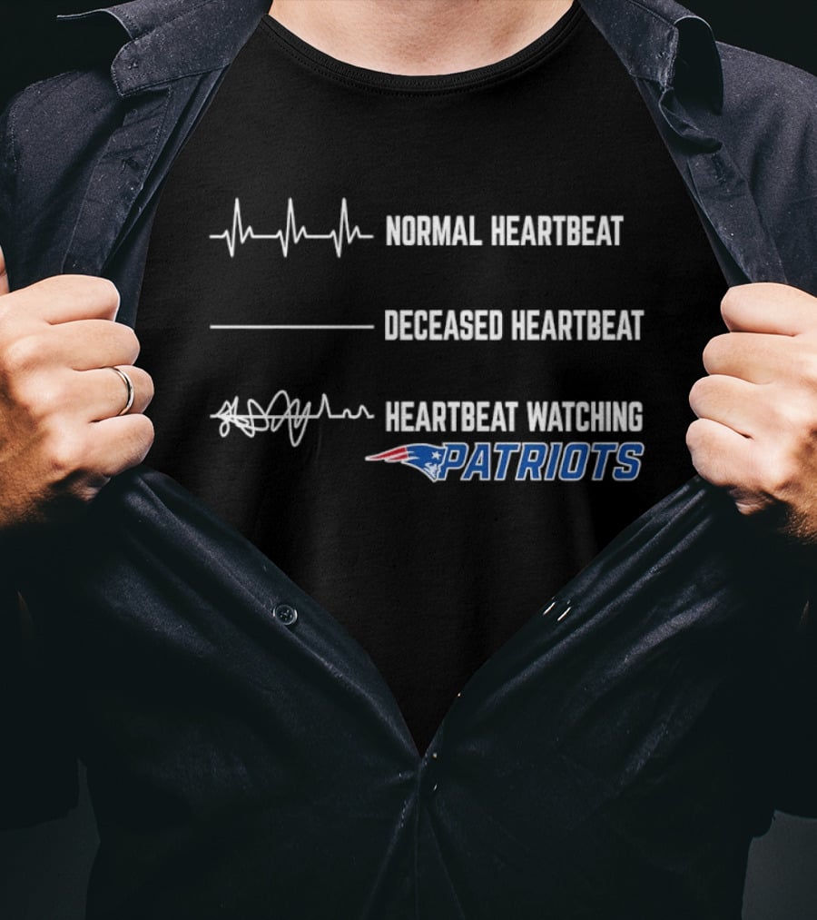 Normal Heartbeat Deceased Heartbeat Heartbeat Ing Patriots T-Shirt