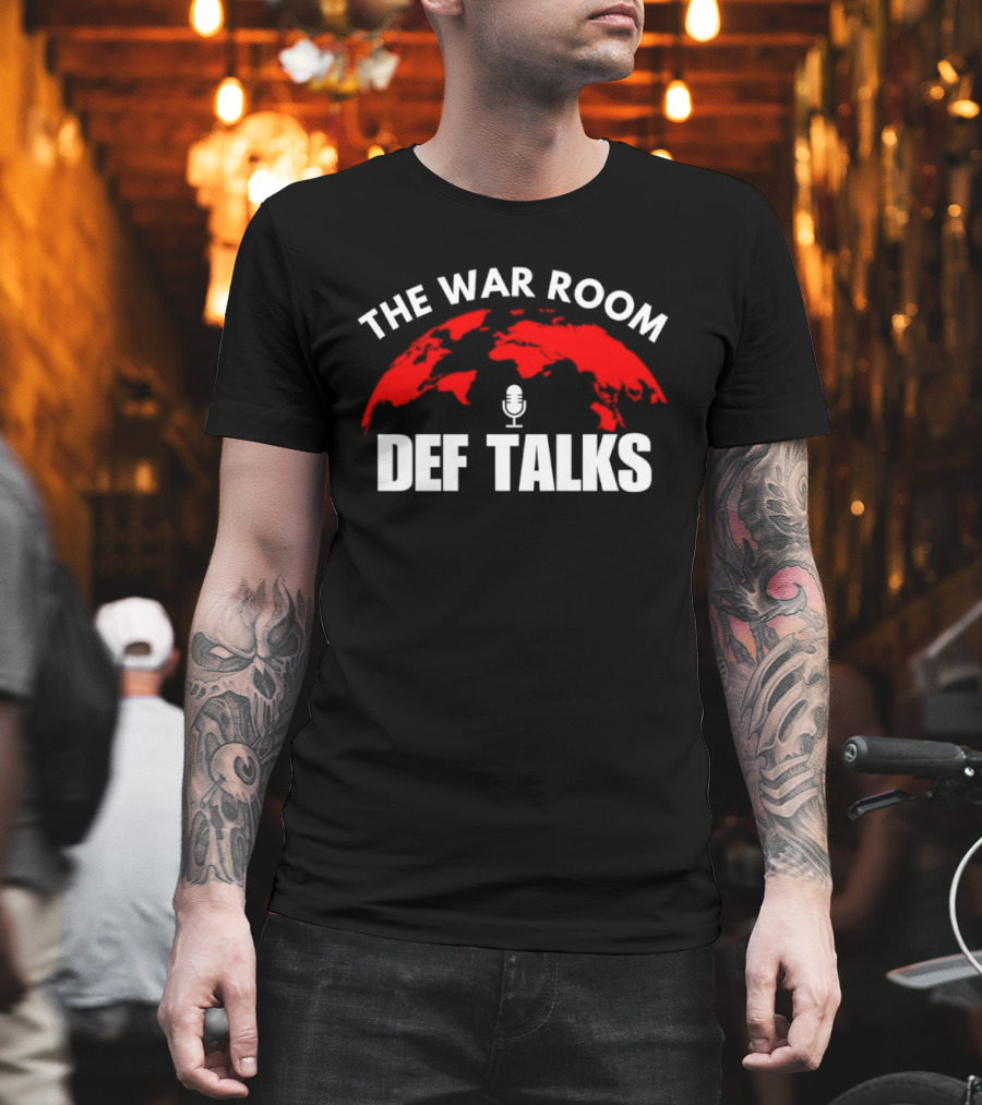 The War Room Def Talks Red World Map Microphone T-Shirt