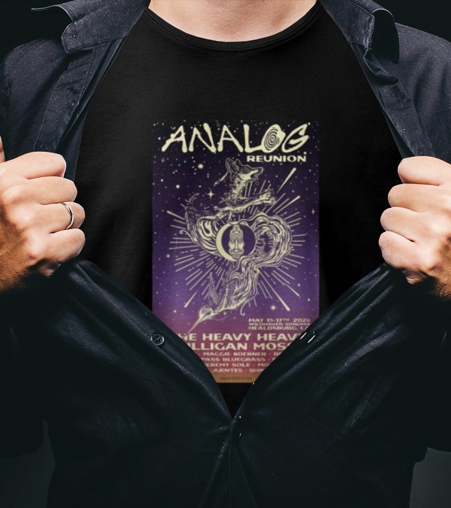 Analog Reunion May 15 17 2026 Healdsburg CA The Heavy Heavy Gilligan Moss Concert T-Shirt