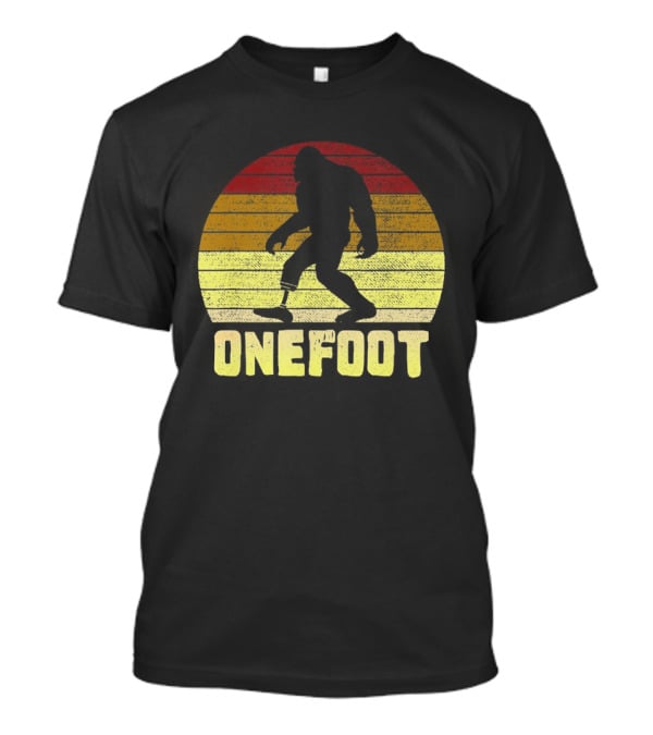 Bigfoot Artificial Leg Onefoot Silhouette Sunset T-Shirt