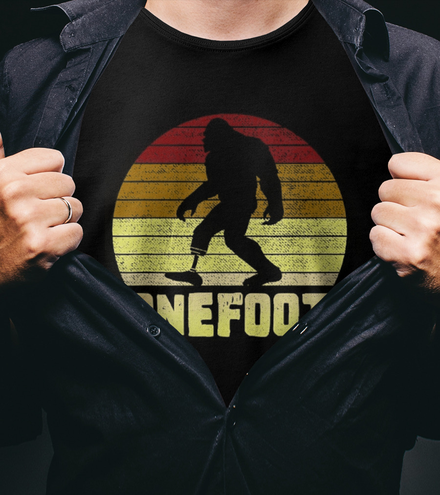 Bigfoot Artificial Leg Onefoot Silhouette Sunset T-Shirt