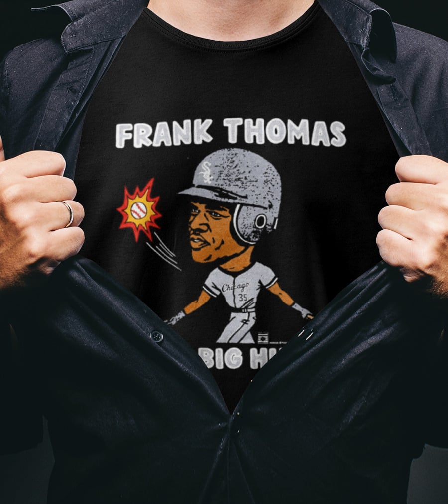 Frank Thomas The Big Hurt Chicago White Sox Baseball Cartoon T-Shirt