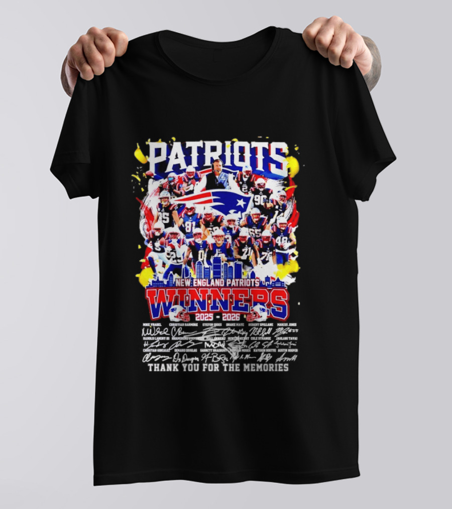 Patriots New England Patriots Winners 2025 2026 Thank You For The Memories T-Shirt