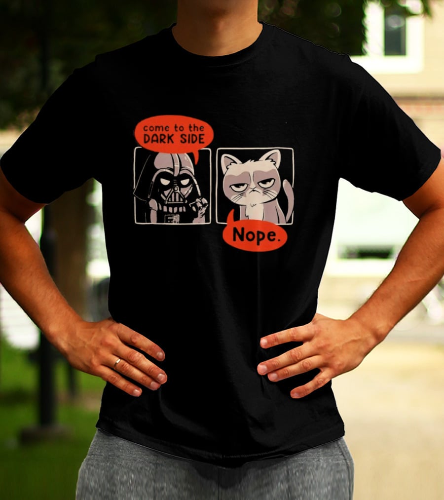 Darth Vader Come To The Dark Side Cat Nope Humor T-Shirt