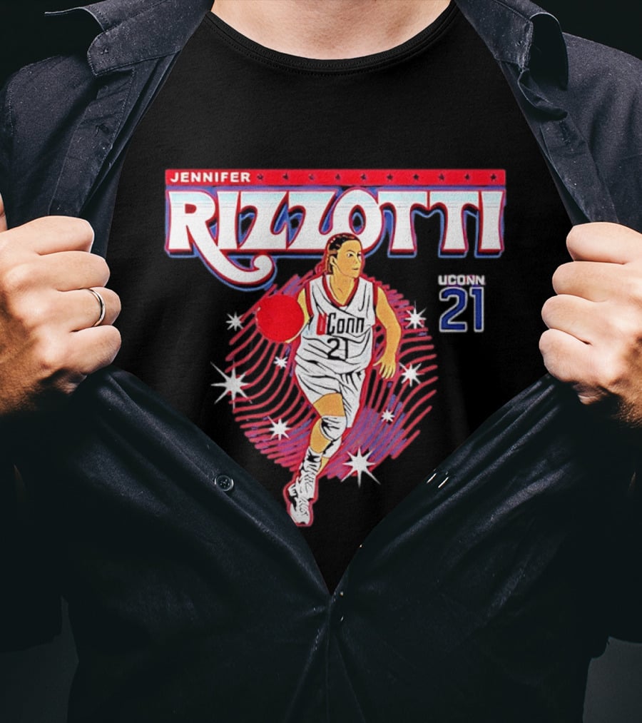 Jennifer Rizzotti UConn 21 Huskies Basketball Legends Player T-Shirt