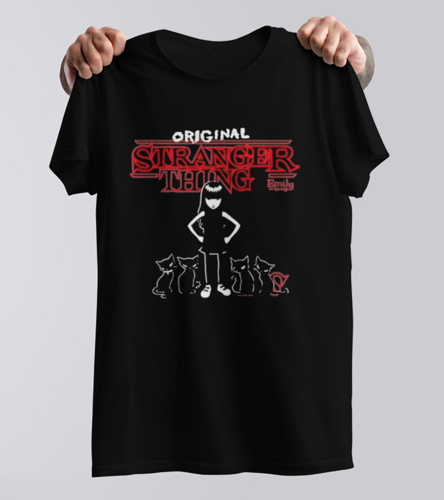 Original Stranger Thing Emily The Strange With Cats Collaboration T-Shirt
