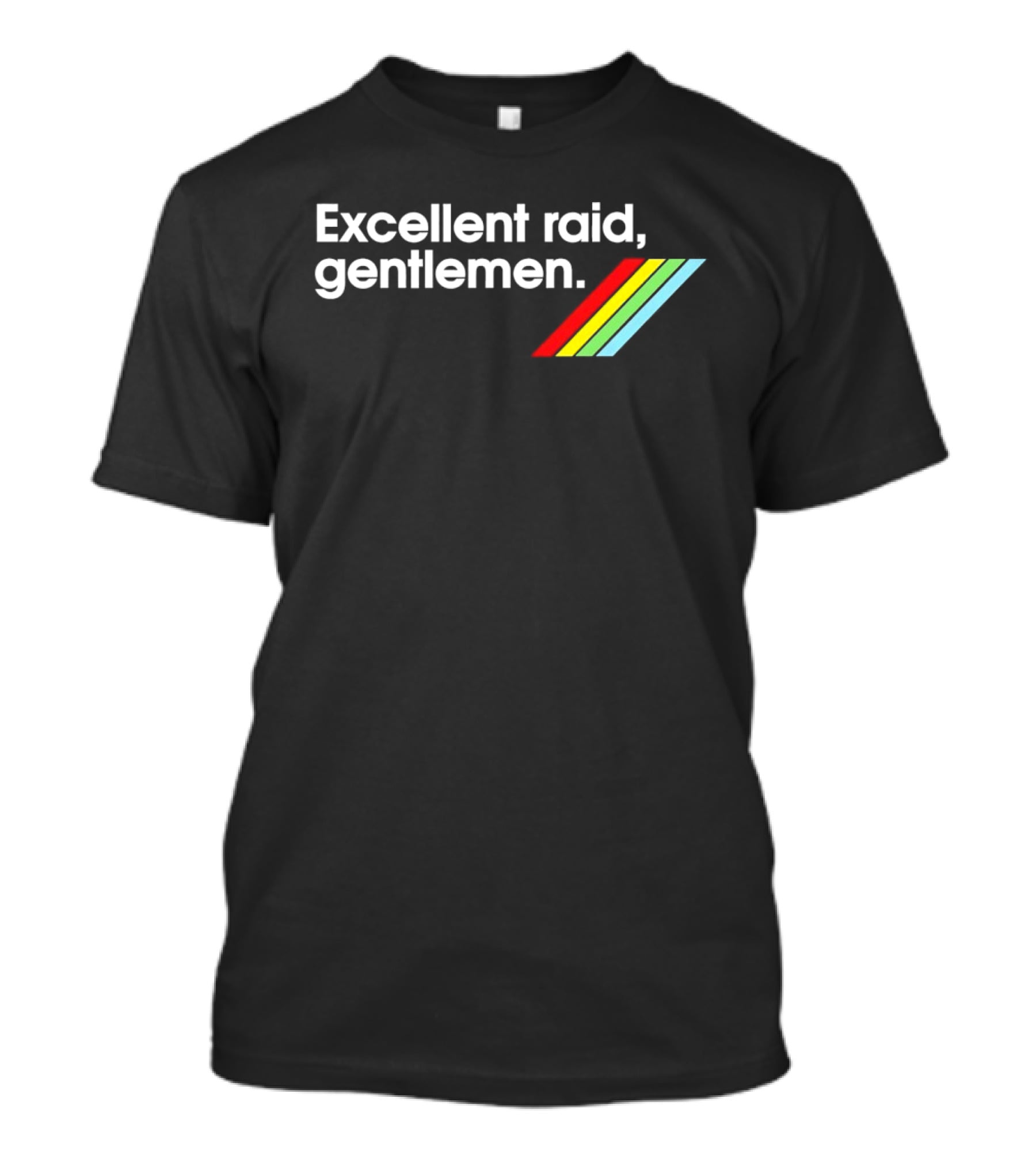 Excellent Raid Gentlemen ARC Raiders Retro Rainbow Stripes T-Shirt