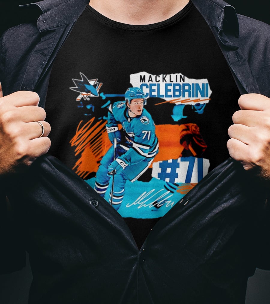 Macklin Celebrini San Jose Sharks Hockey 71 T-Shirt