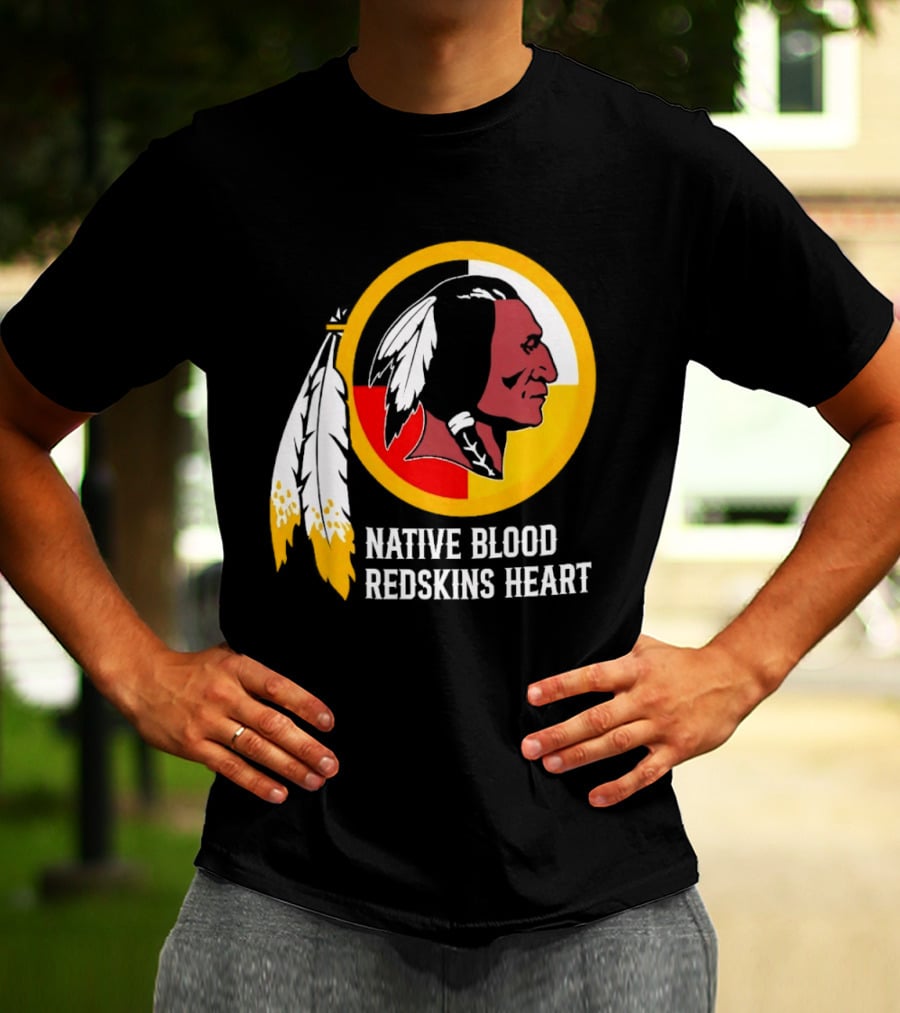 Native Blood Redskins Heart Washington Commanders T-Shirt