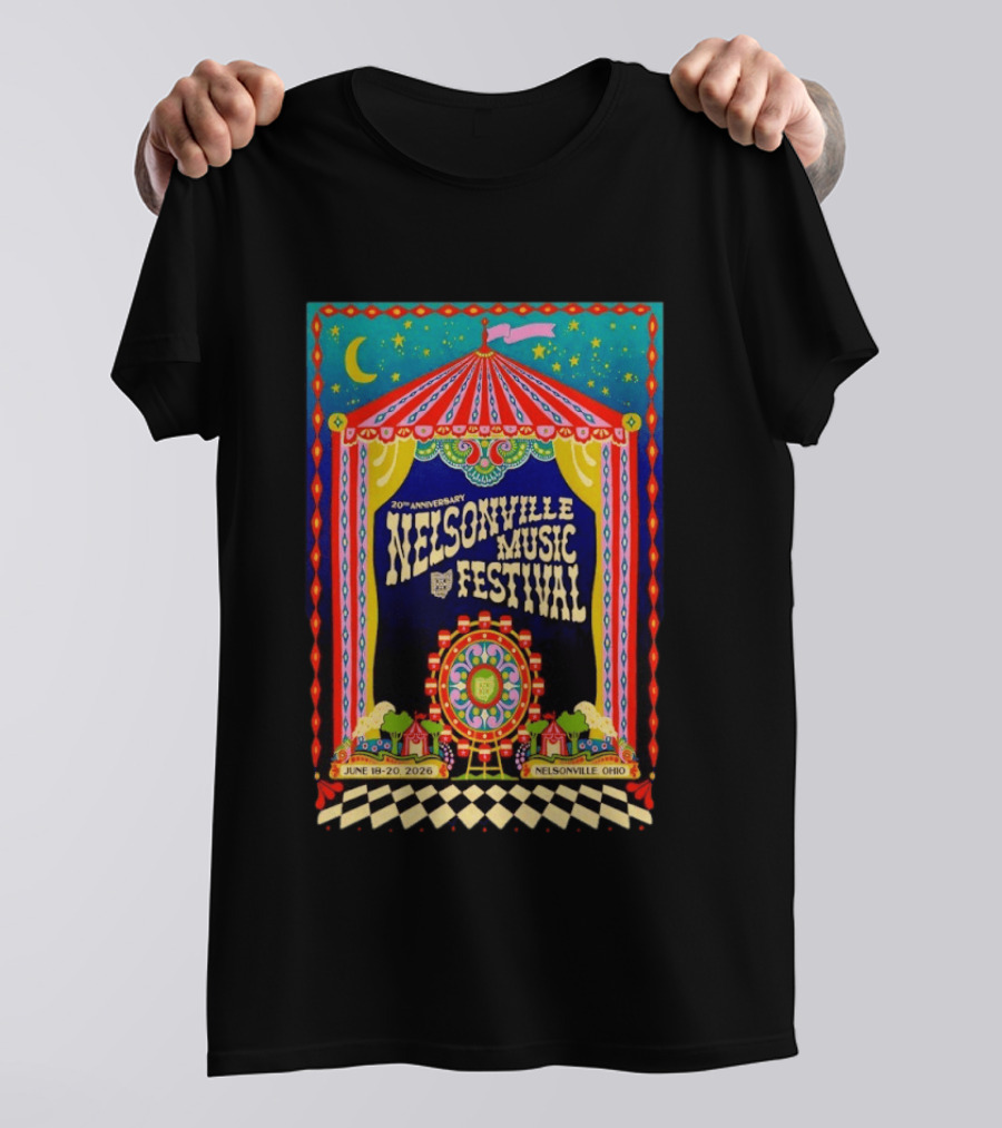 Nelsonville Music Festival 20th Anniversary June 18 20 2026 Nelsonville Ohio T-Shirt