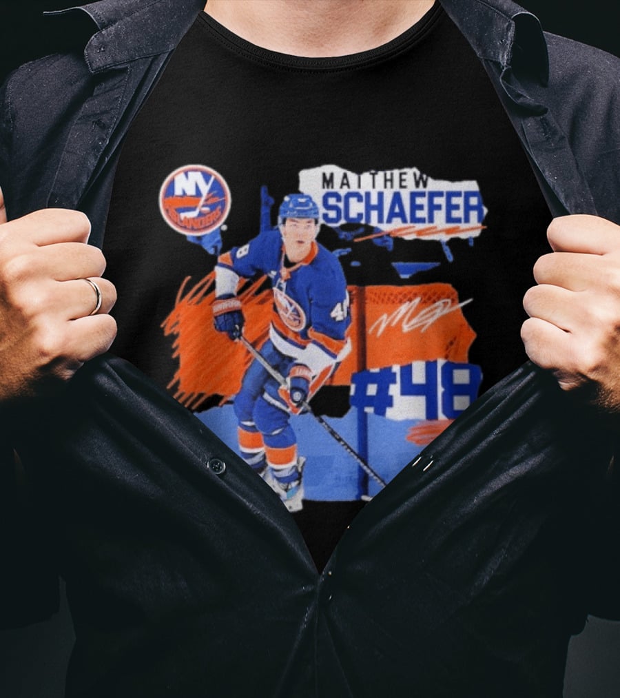 New York Islanders Matthew Schaefer 48 Fresh Ice T-Shirt