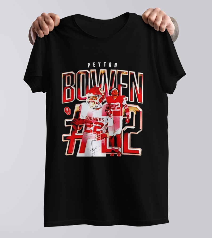 Oklahoma Sooners Bowen #22 NCAA Football Legends Caricature T-Shirt