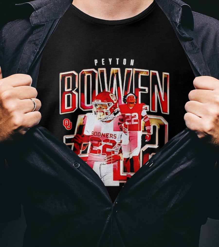 Oklahoma Sooners Bowen #22 NCAA Football Legends Caricature T-Shirt