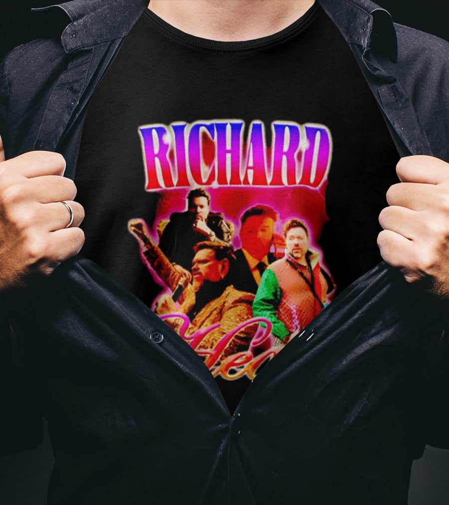 Richard Heart Lightning Bold Nostalgic Collage T-Shirt
