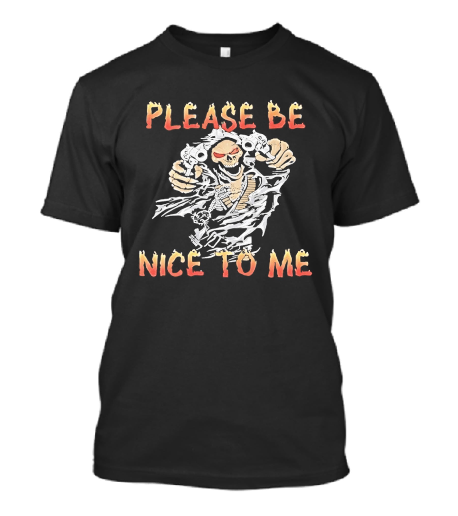 Please Be Nice To Me Skeleton Ghostly Appeal T-Shirt
