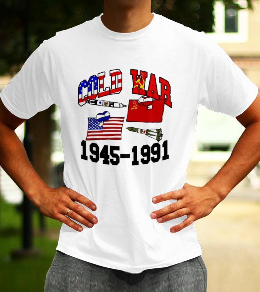 Cold War 1945 1991 American Soviet Rivalry Flags And Rockets T-Shirt