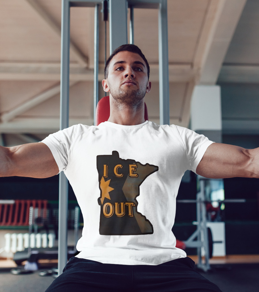 Minnesota Ice Out Bold Graphic State Map T-Shirt