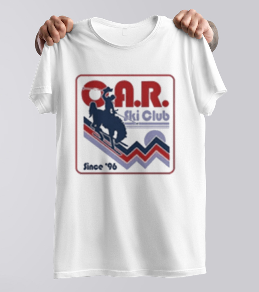 O.A.R. Ski Club Since 1996 Retro Design With Skier And Sun Motif T-Shirt