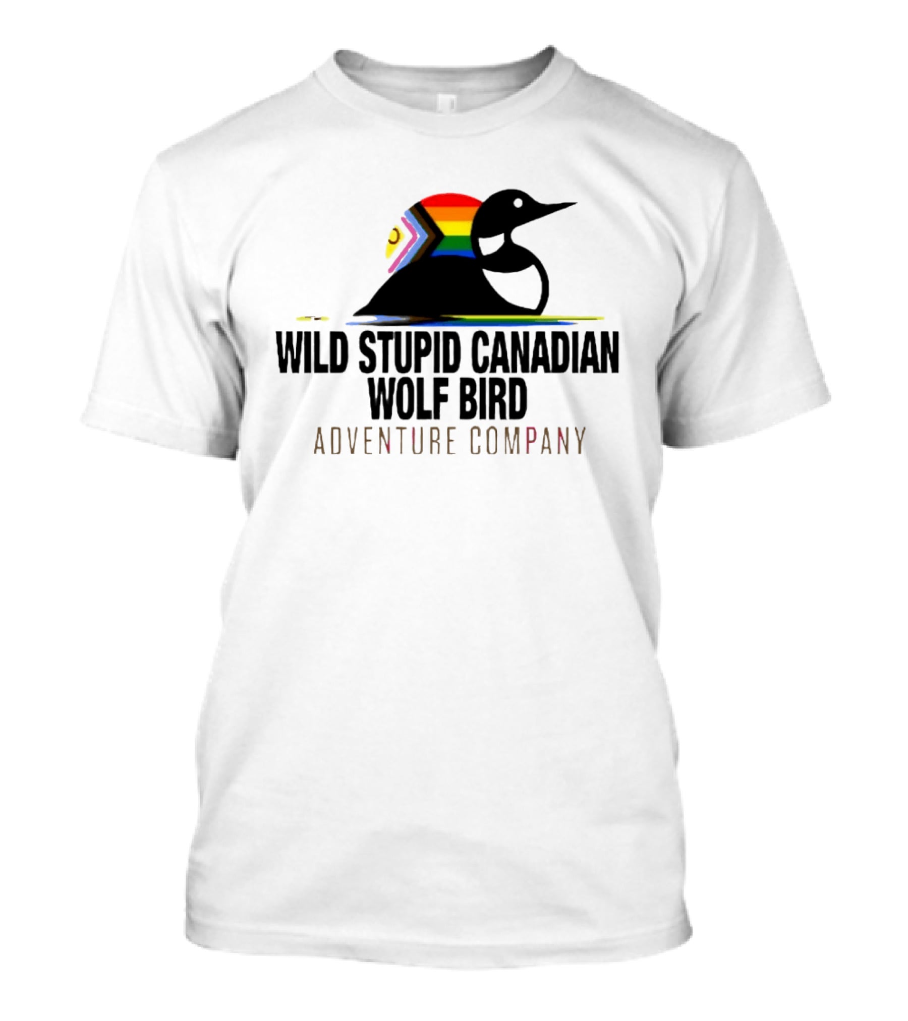 Rainbow Canadian Wolf Bird Adventure Company T-Shirt