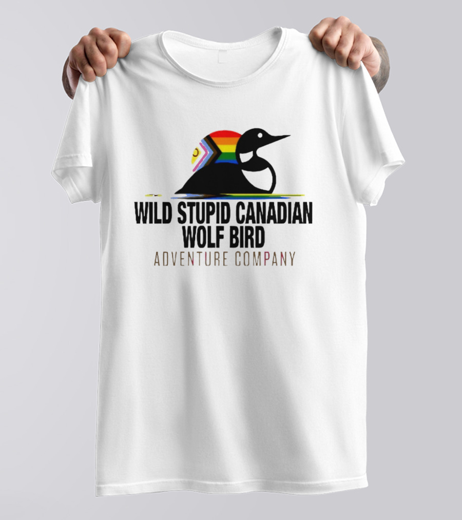 Rainbow Canadian Wolf Bird Adventure Company T-Shirt