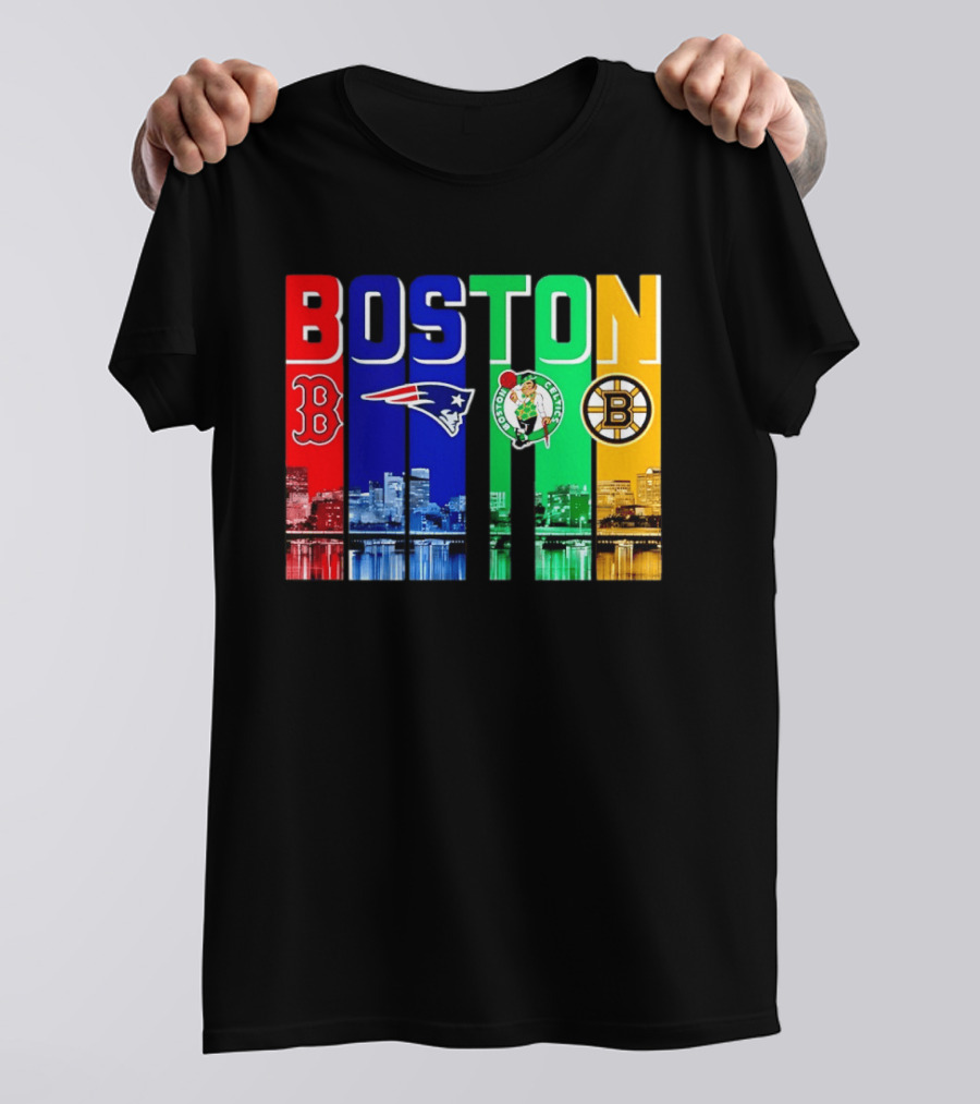 Boston Red Sox New England Patriots Celtics Bruins Mashup Sports Boston T-Shirt