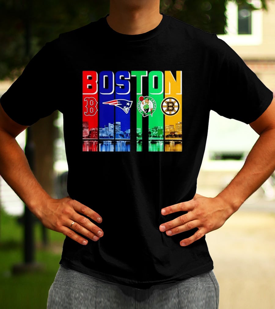 Boston Red Sox New England Patriots Celtics Bruins Mashup Sports Boston T-Shirt