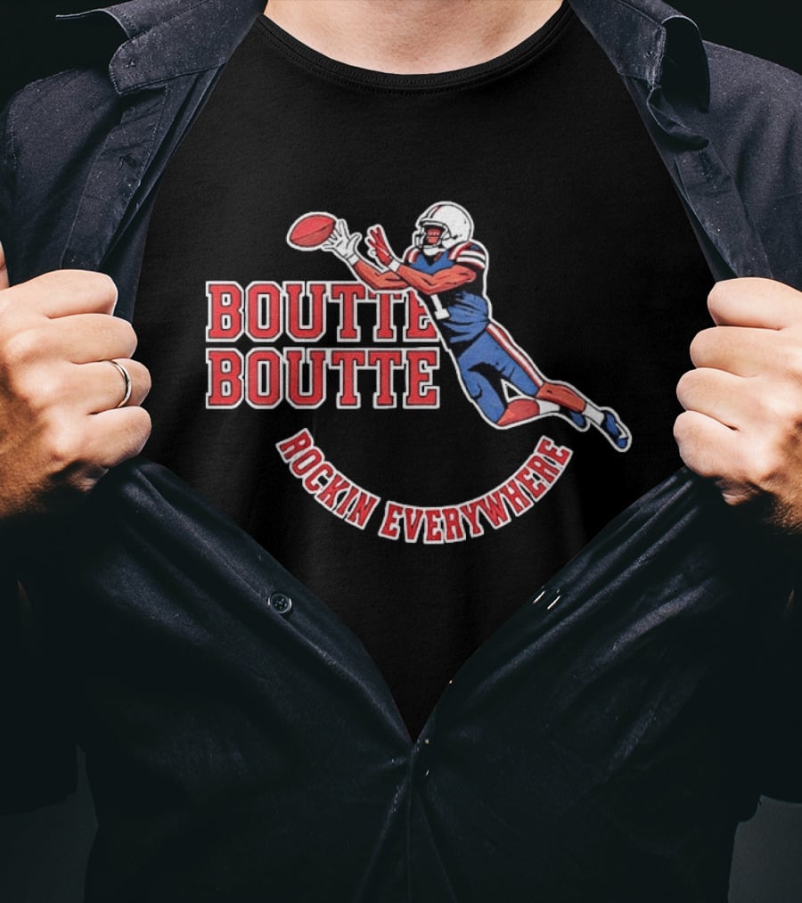 Boutte Boutte Rockin Everywhere Kayshon Boutte New England Patriots Football T-Shirt