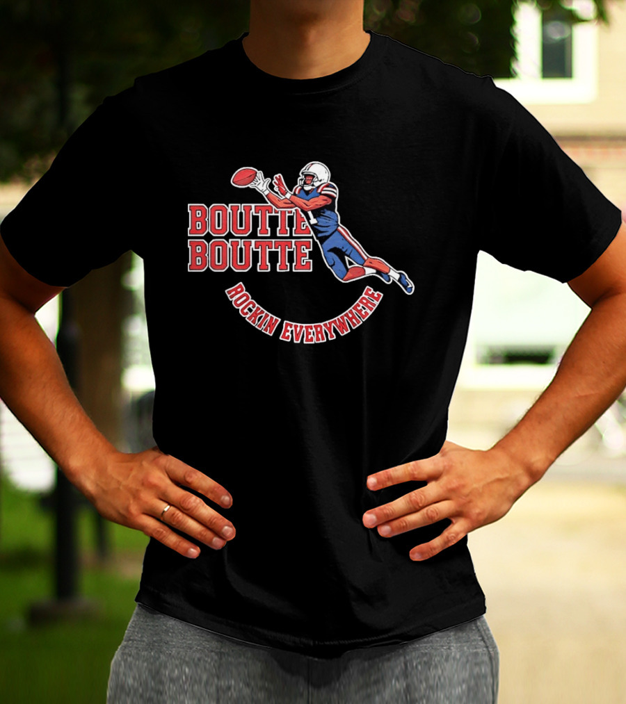 Boutte Boutte Rockin Everywhere Kayshon Boutte New England Patriots Football T-Shirt
