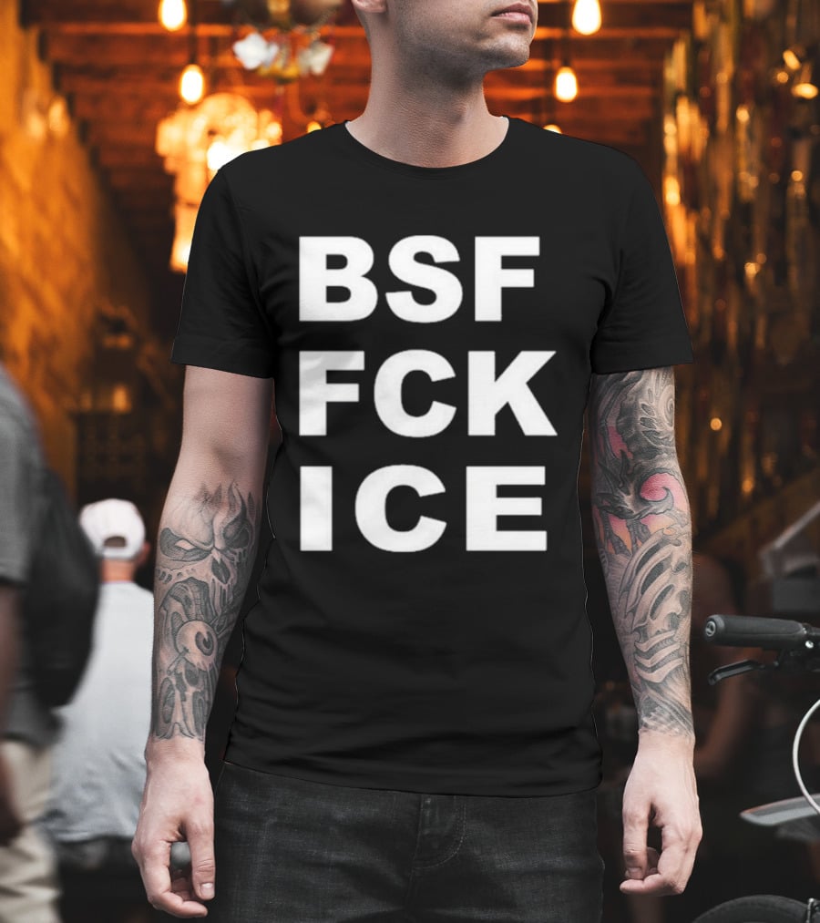BSF FCK ICE Bold Text Message T-Shirt