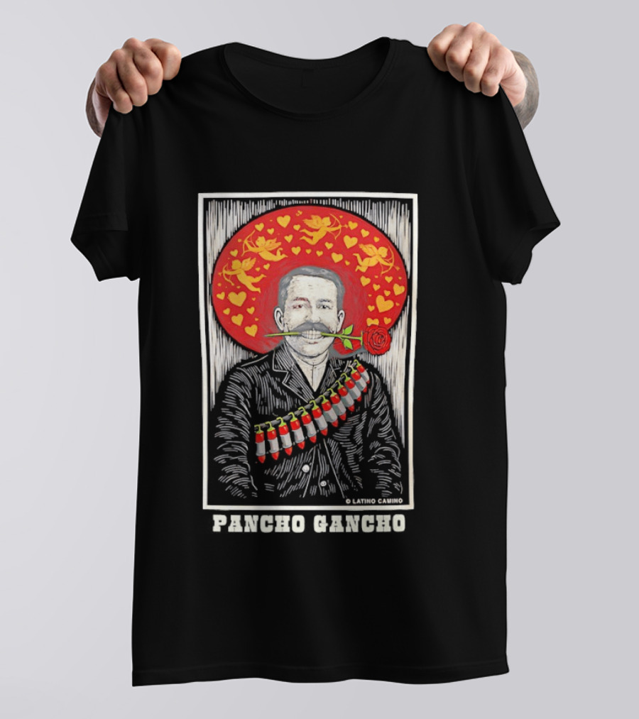 Emiliano Zapata Rose Image Latino Comics Pancho Gancho T-Shirt