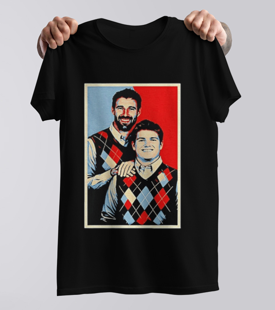 Mike Vrabel Drake Maye New England Patriots Football Hope Iconic Argyle Sweater T-Shirt