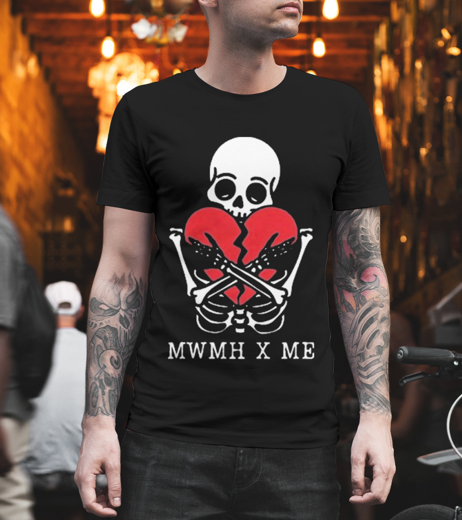 Murder With My Husband X Me Skeleton Broken Heart T-Shirt