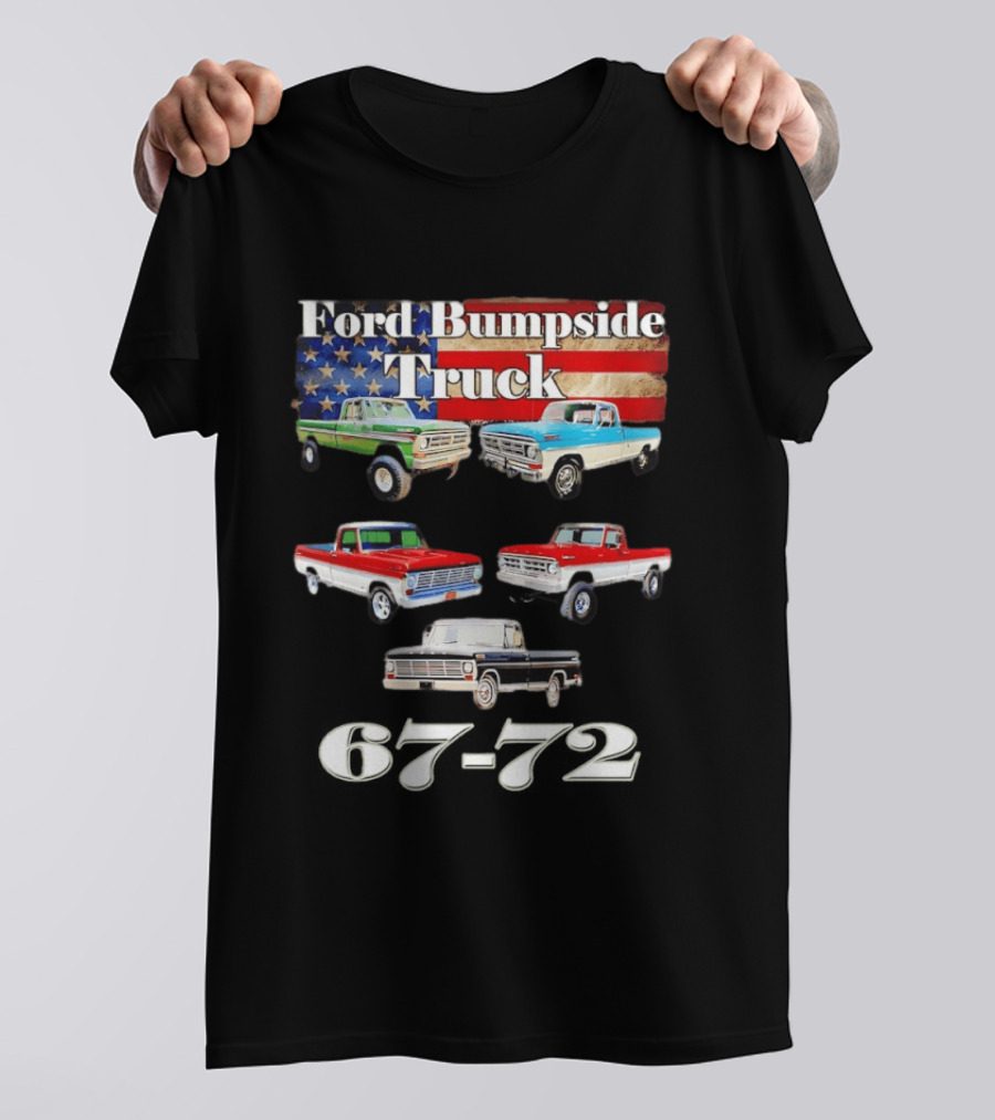 Ford Bumpside Truck 67 72 American Flag Classic Pickup Collection T-Shirt