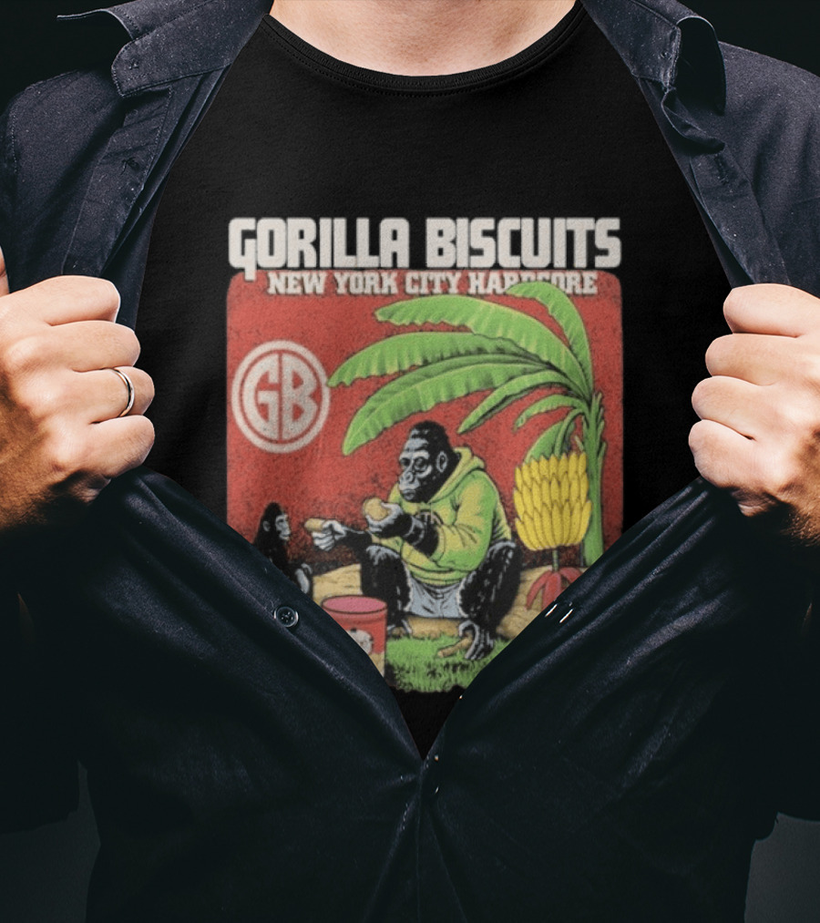 Gorilla Biscuits New York City Hardcore GB Logo Banana Tree Scene T-Shirt