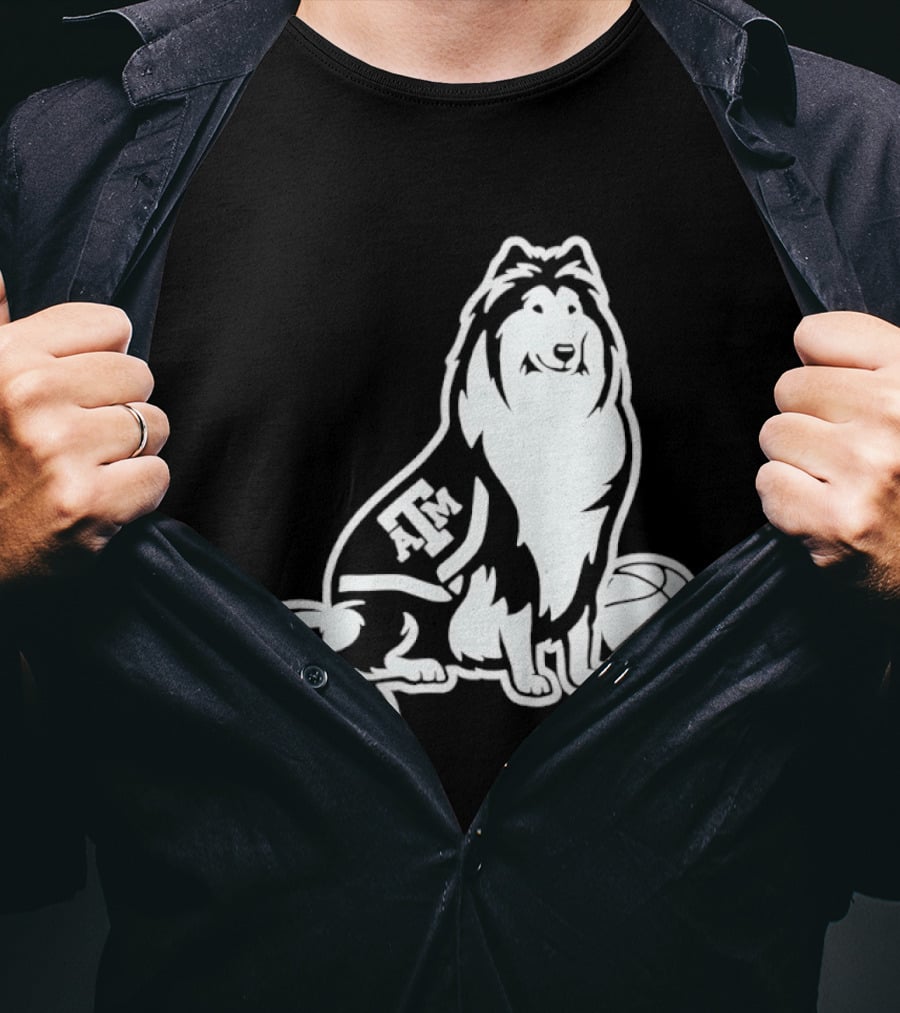 Texas A&M Reveille Basketball Mascot Aggies T-Shirt