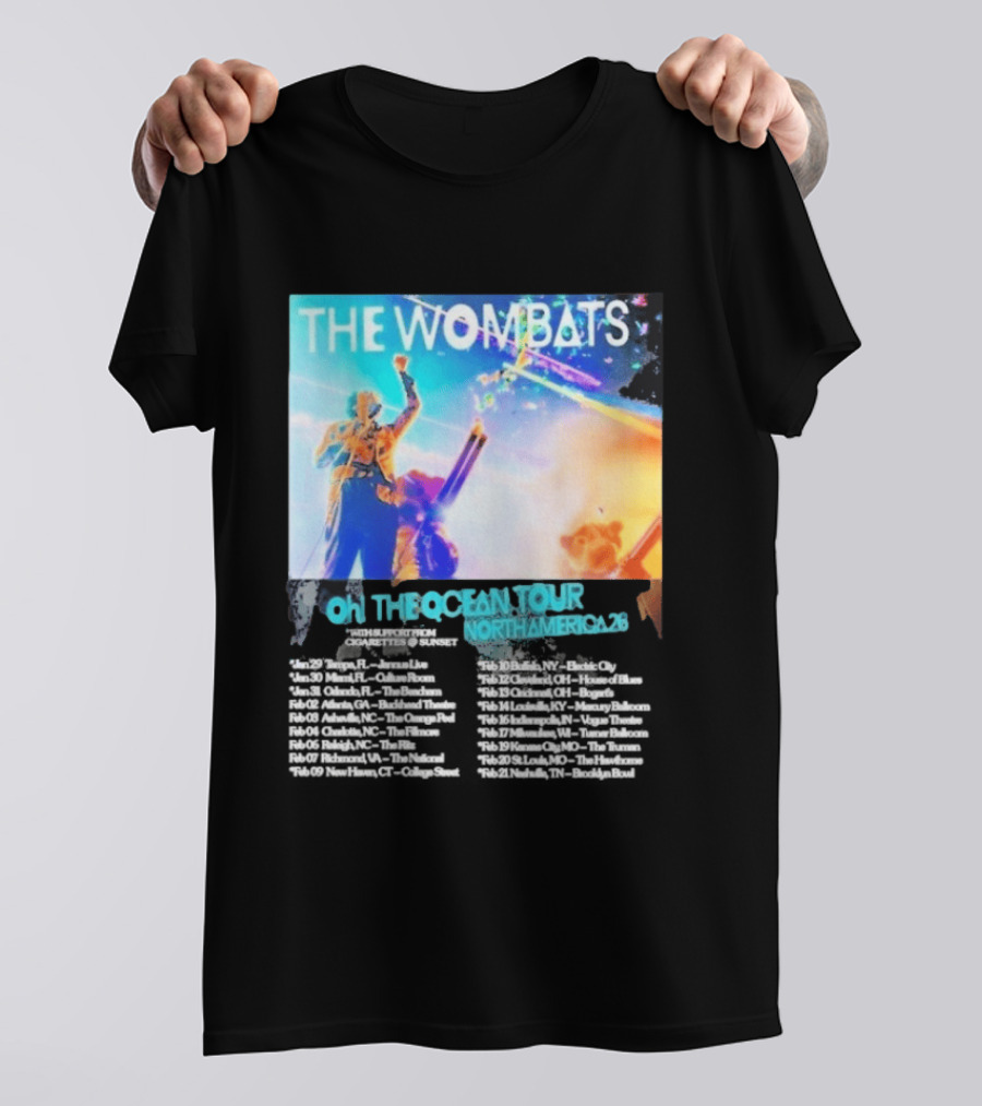 The Wombats Oh The Ocean Tour North America 2026 Dates T-Shirt