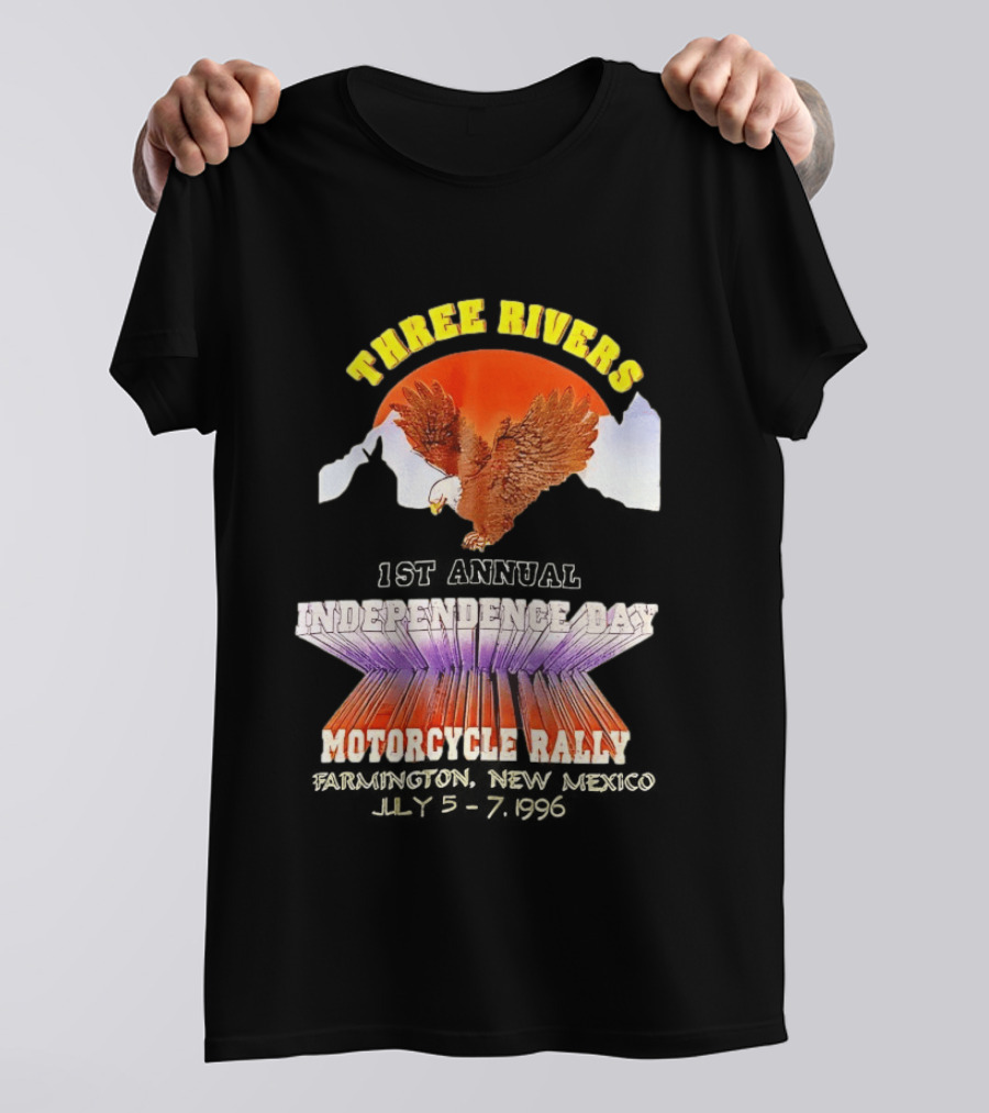 Three Rivers Independence Day Motorcycle Rally Bald Eagle Sunset T-Shirt