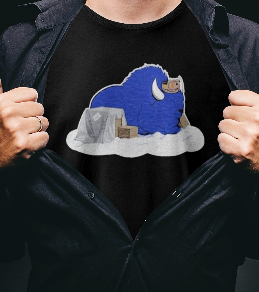 Tom Grossi Frederick The Bison Cozy Snow Scene T-Shirt