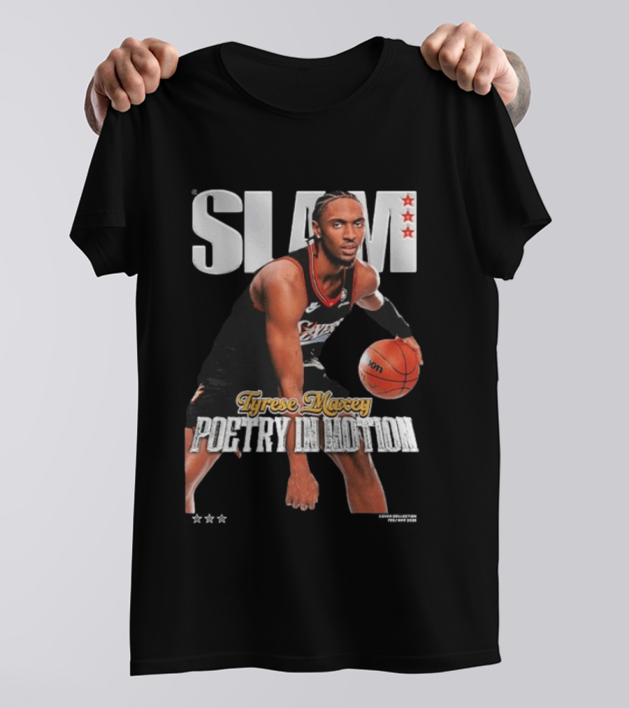 Slam Tyrese Maxey Poetry In Motion Basketball Sports Enthusiasts T-Shirt