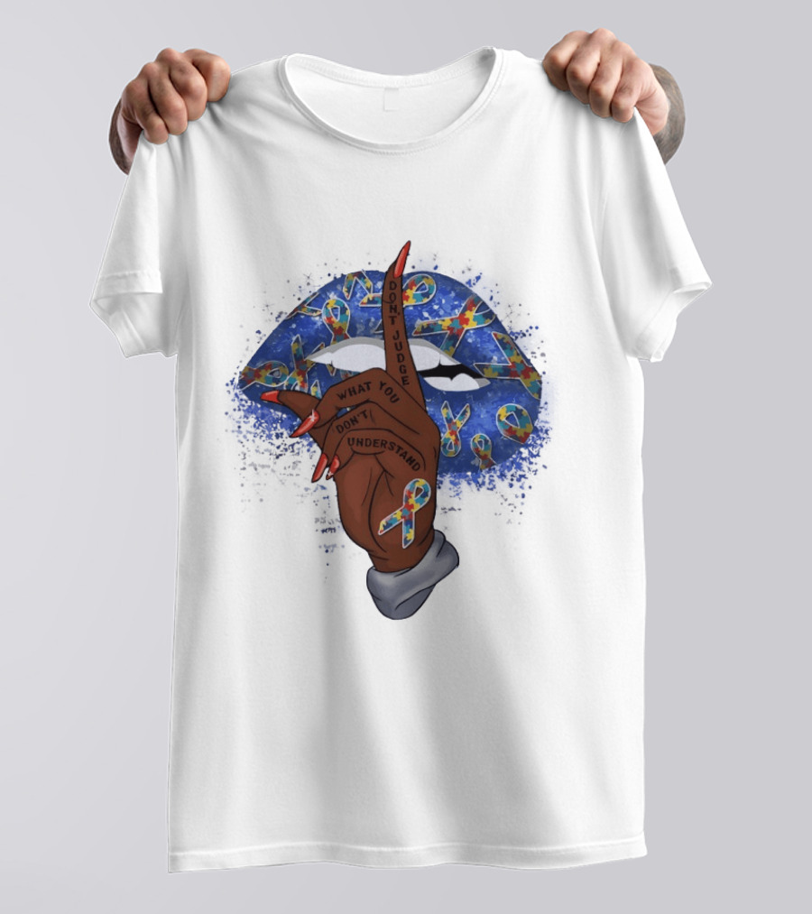 Love Support Acceptance Don't Judge What You Don't Understand Autism Awareness Ribbon T-Shirt