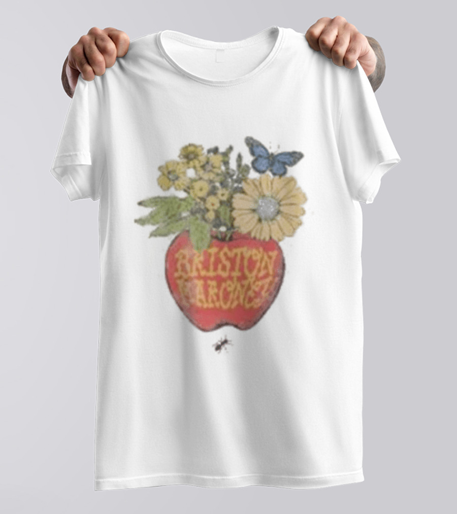 Briston Maroney Apple Flowers And Butterfly T-Shirt
