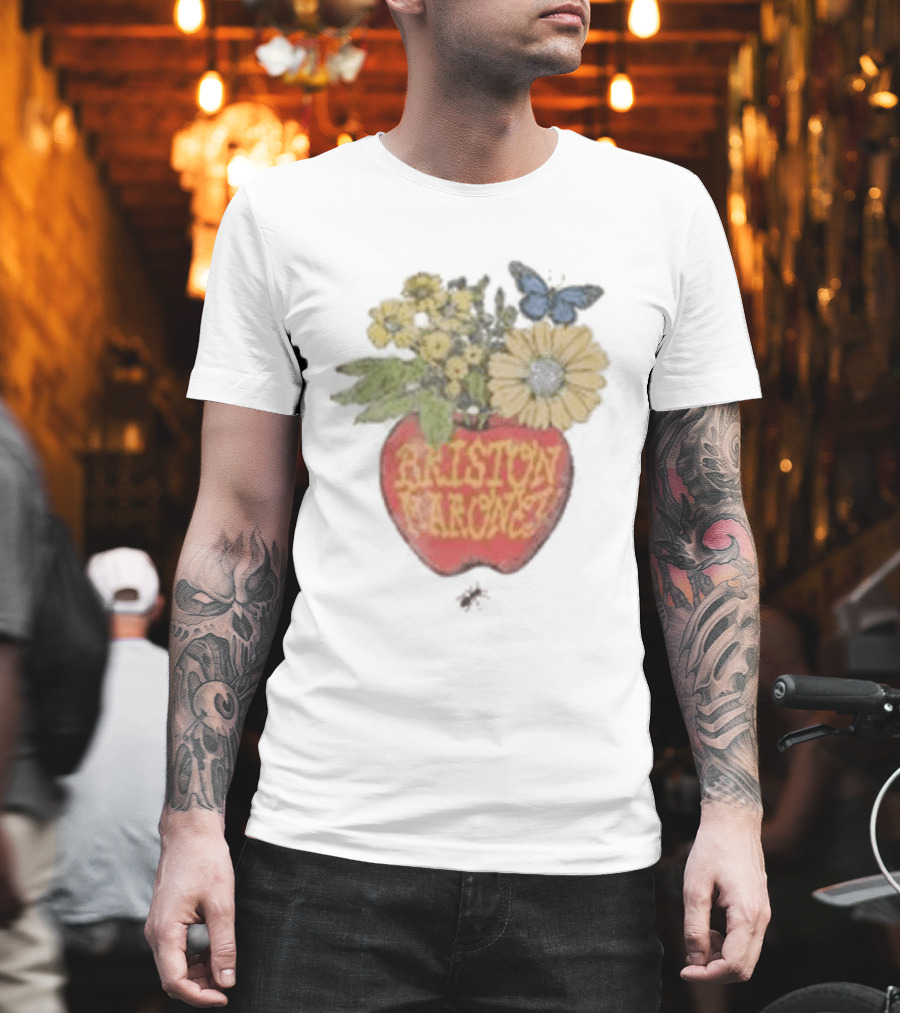 Briston Maroney Apple Flowers And Butterfly T-Shirt