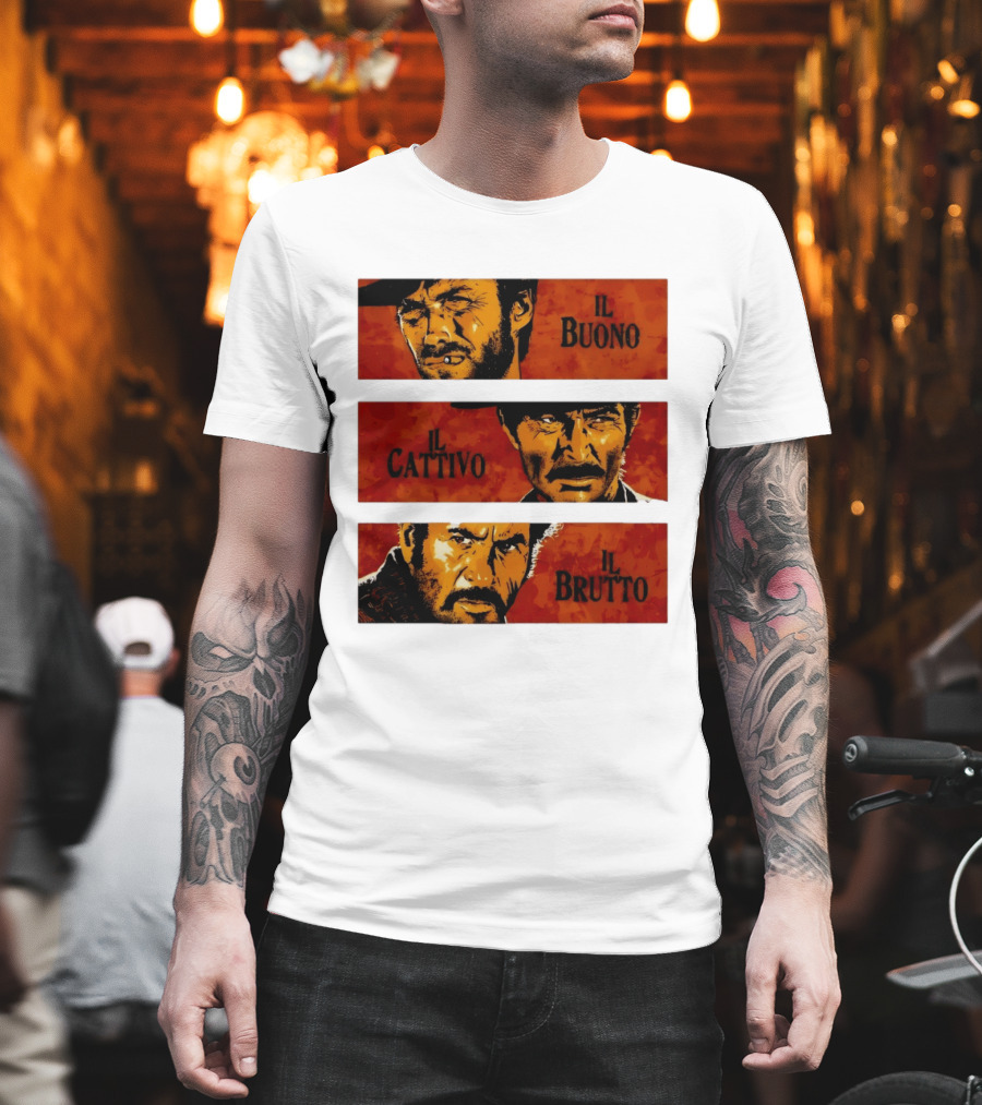 IL Buono IL Brutto IL Cattivo Spaghetti Western Iconic Characters T-Shirt