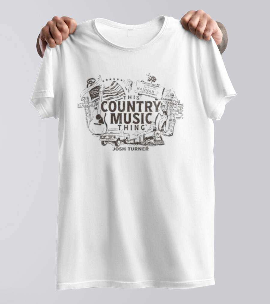 Josh Turner This Country Music Thing Guitar Cowboy Hat Stars Flag T-Shirt