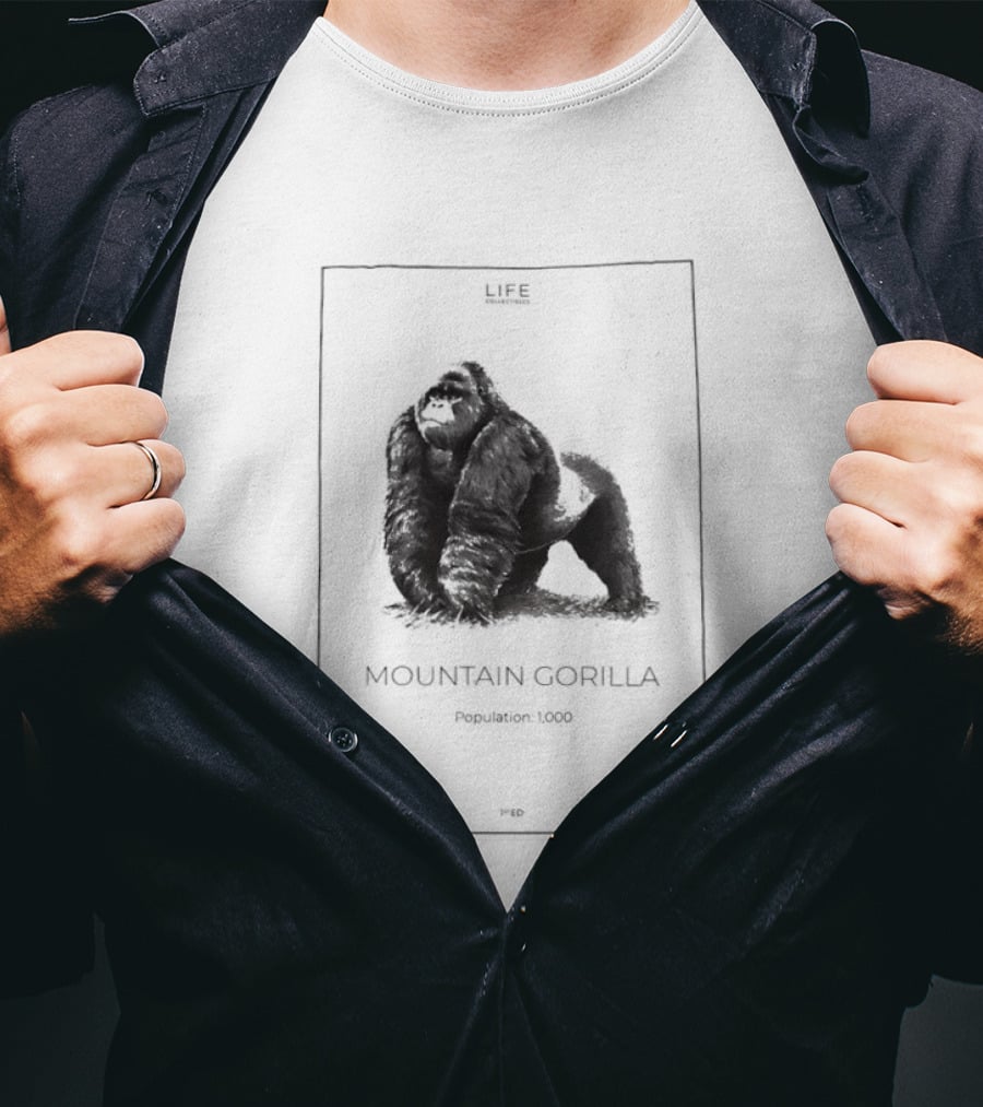 Mountain Gorilla Population 1000 Conservation Awareness Wildlife T-Shirt