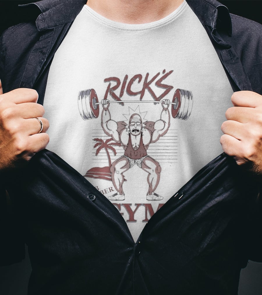 Rick's Gym Club Schwifty Weightlifting Adventures T-Shirt